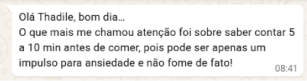 Mensagem recebida após uma palestra